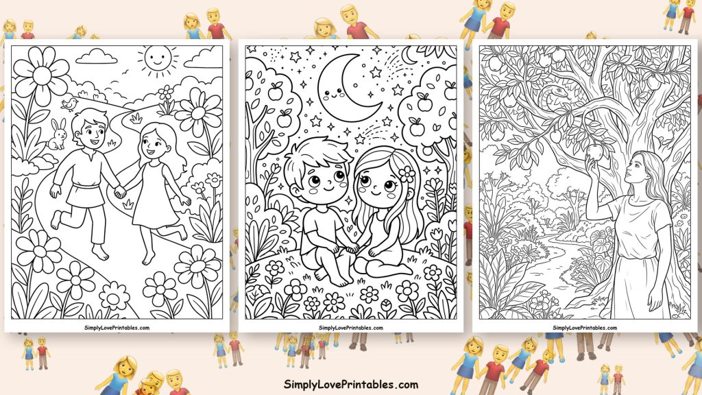 Adam and Eve coloring pages featured image