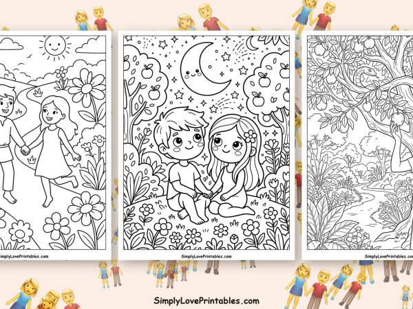 Adam and Eve coloring pages featured image