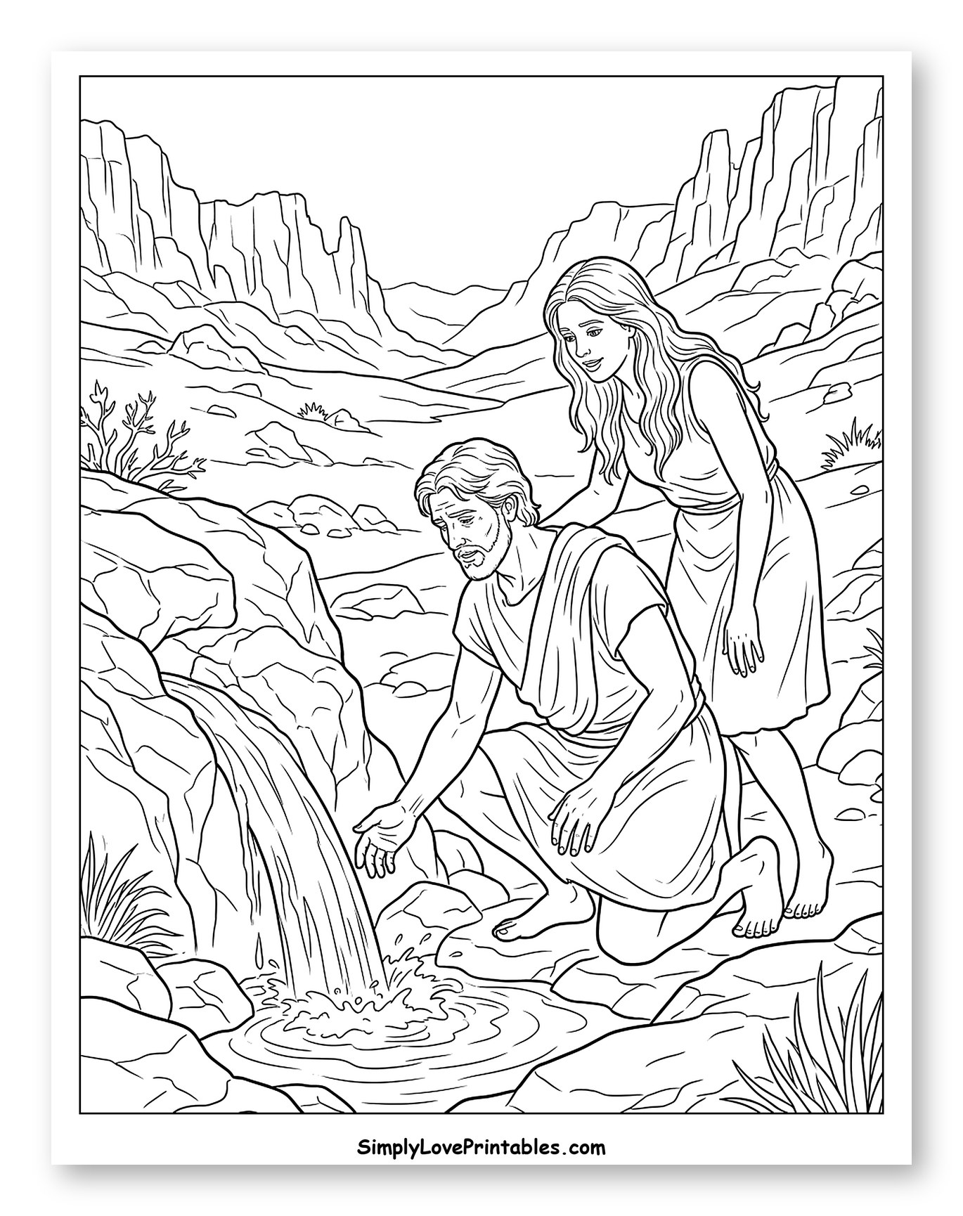 Adam and Eve Finding Water in the Desert
