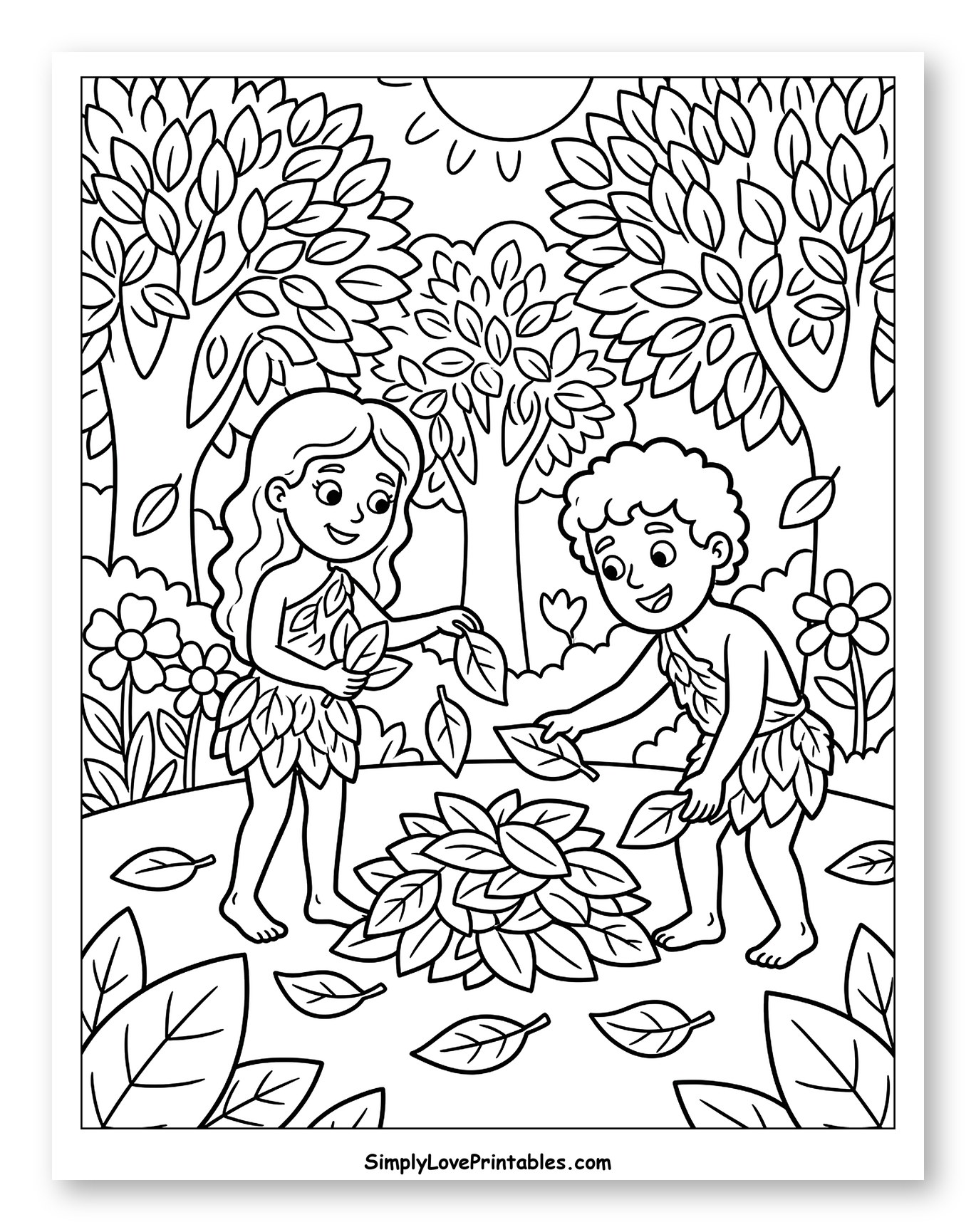 Adam and Eve Gathering Leaves