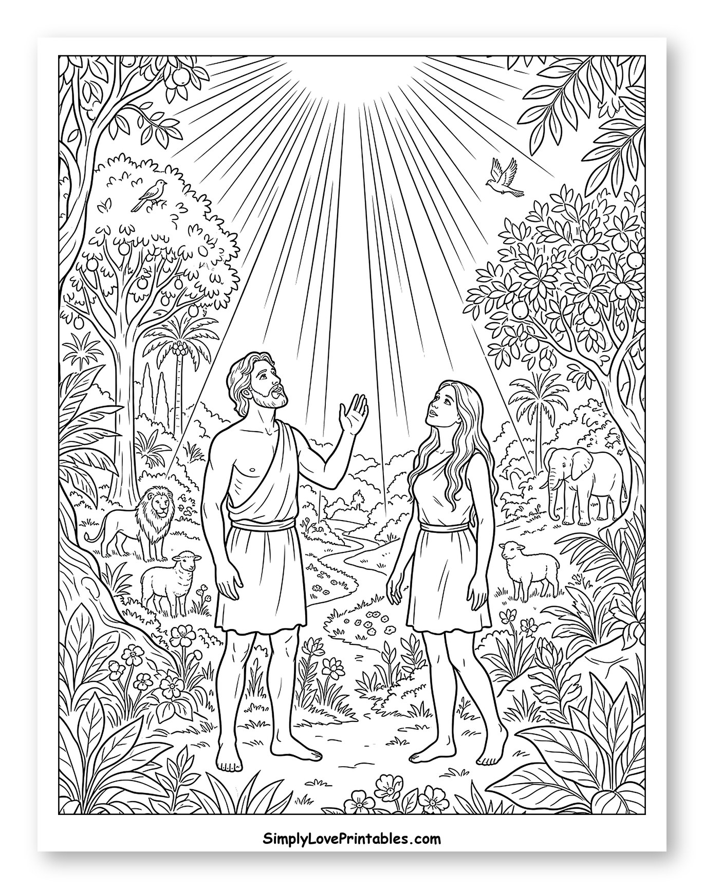 Adam and Eve with Animals and Light