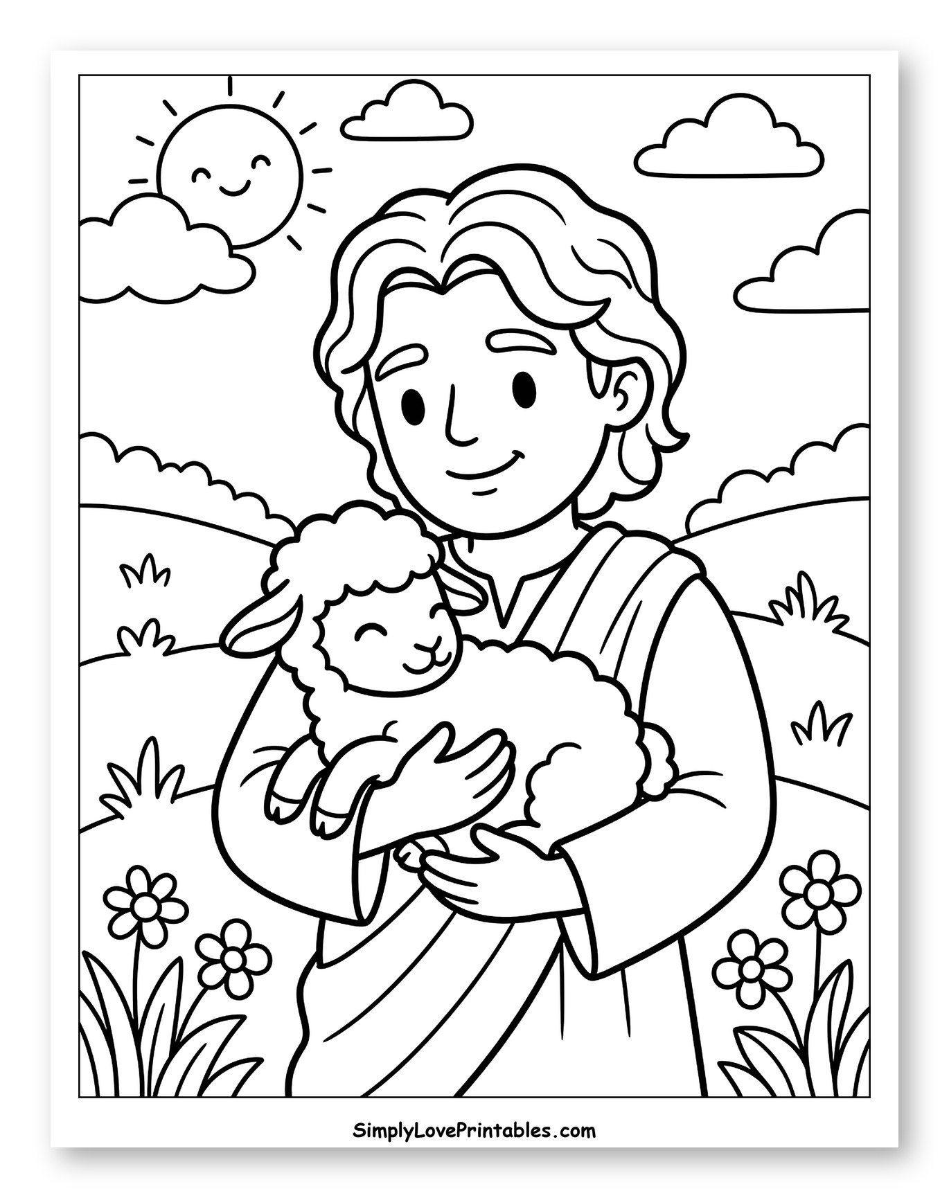 Adam Holding a Small Lamb