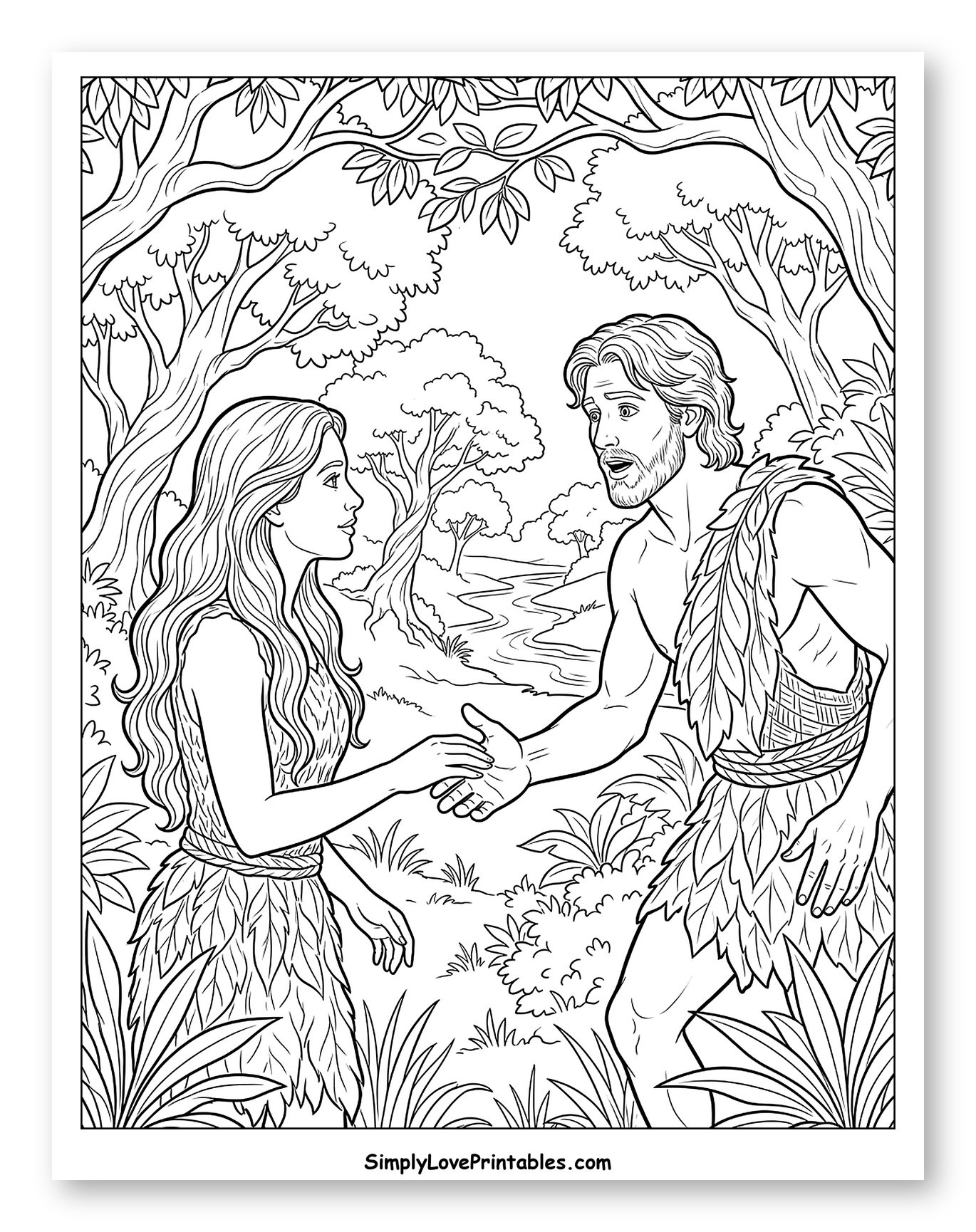 Adam Reaching Out to Eve in the Garden