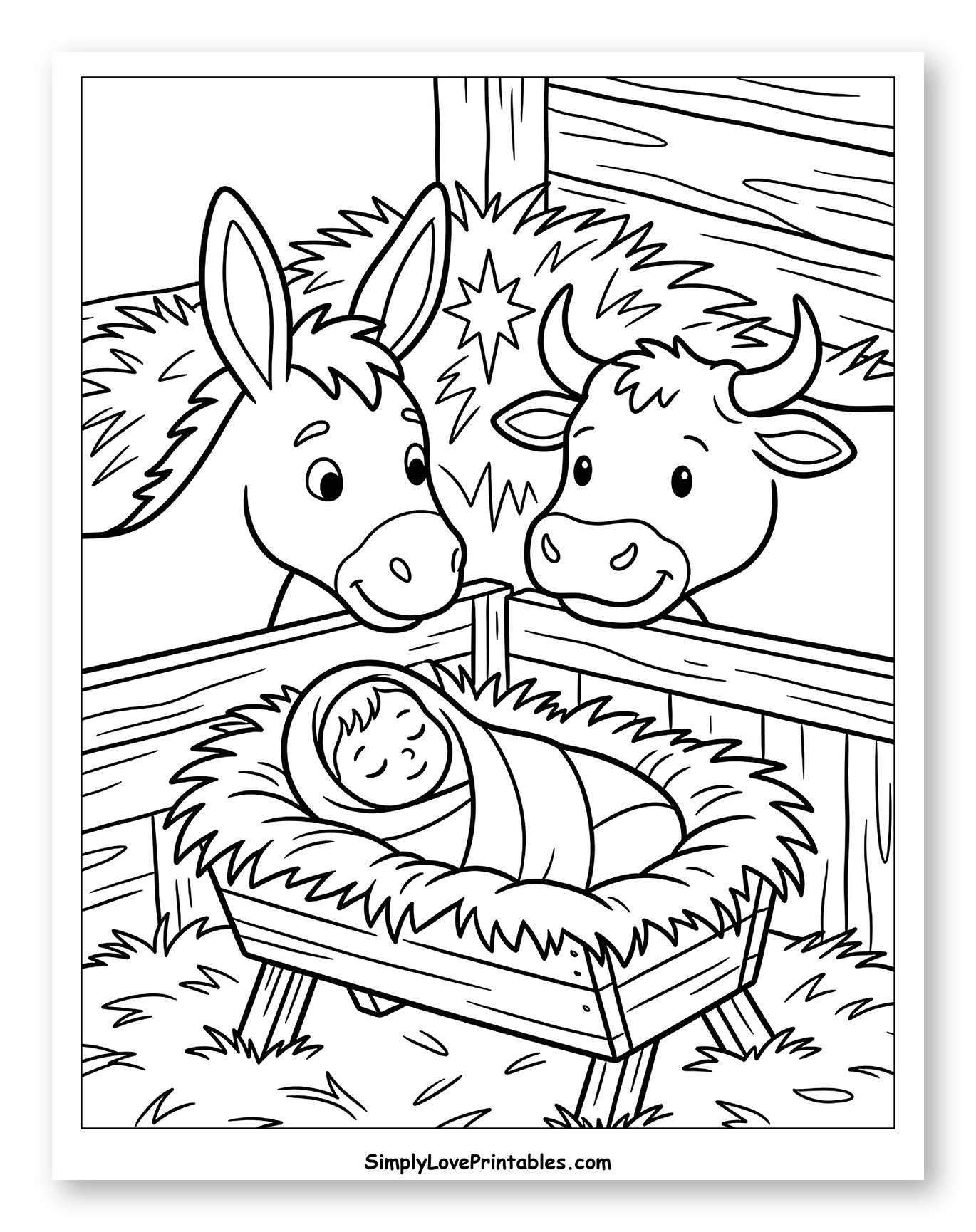 Adorable Baby Jesus with Nativity Animals