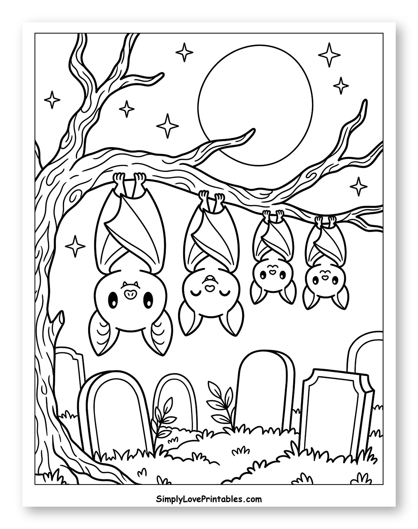 Adorable Bats on a Halloween Night