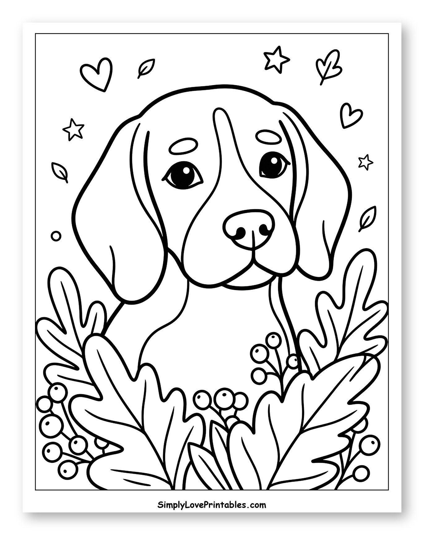 Adorable Beagle in Fall Foliage with Berries
