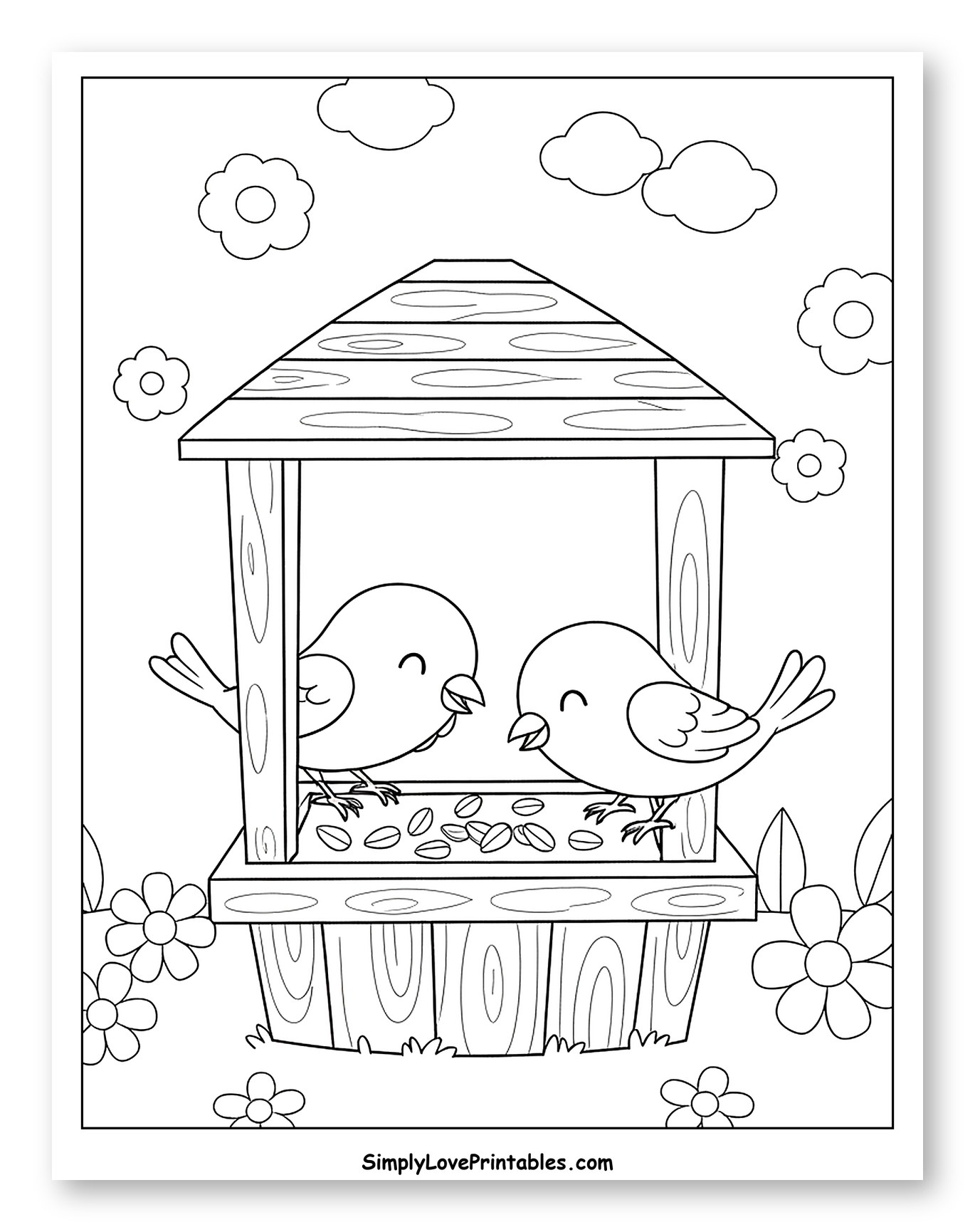Adorable Birds Eating in a Birdfeeder