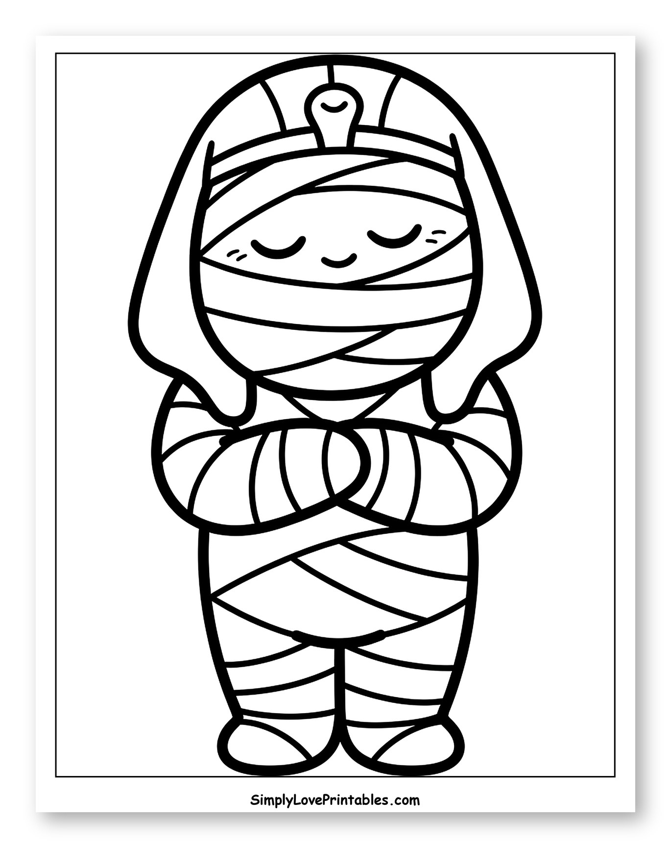 Adorable Cartoon Mummy with Pharaoh Headdress