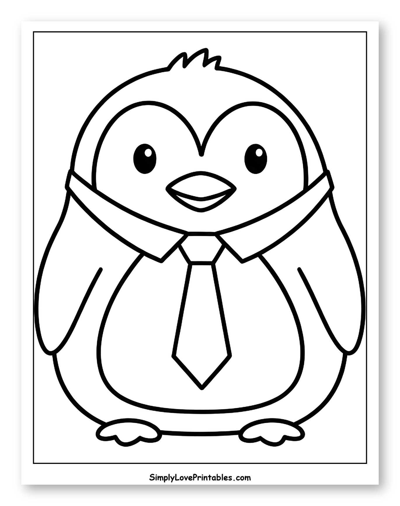 Adorable Cartoon Penguin Wearing a Tie