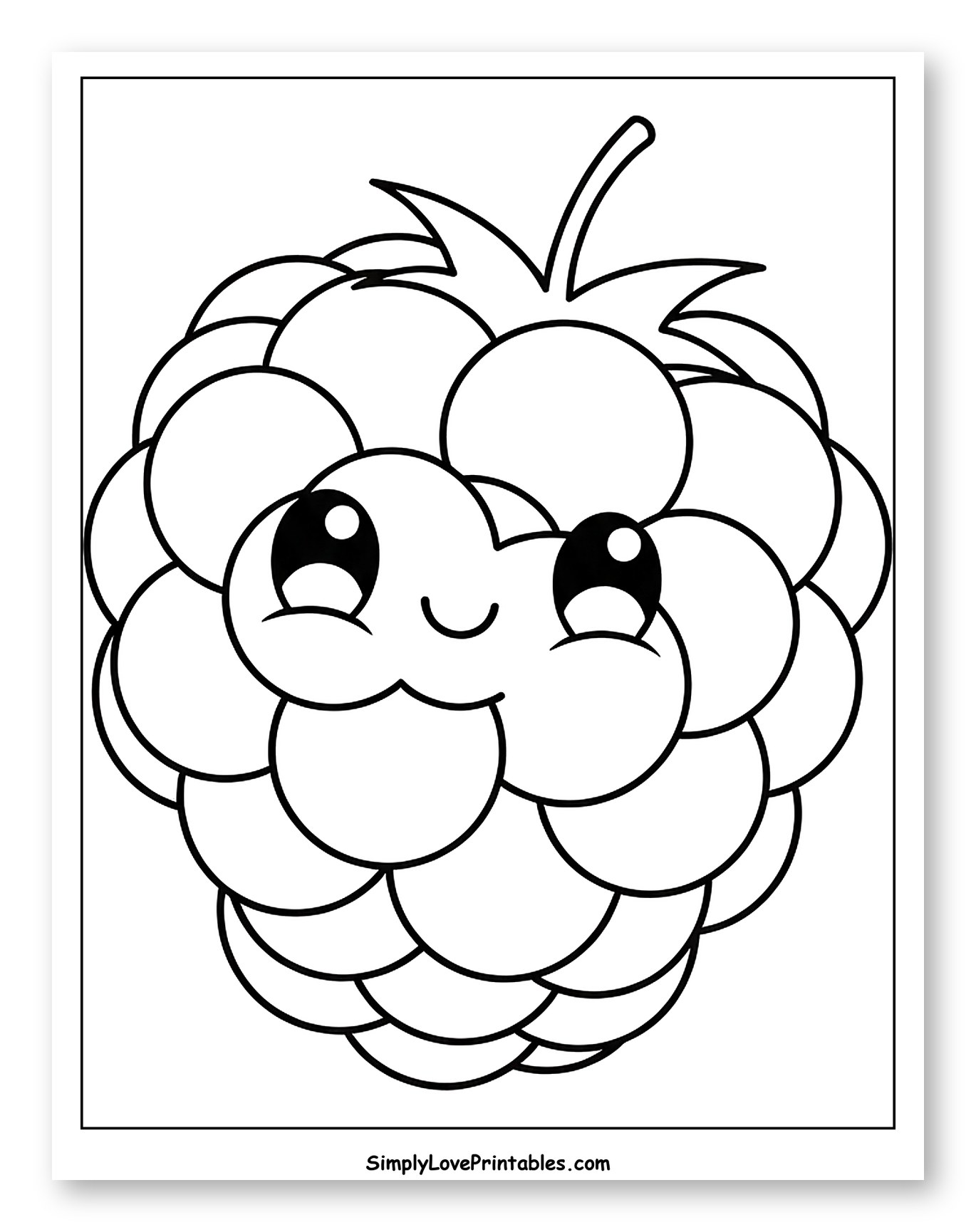 Adorable Cartoon Raspberry Fruit