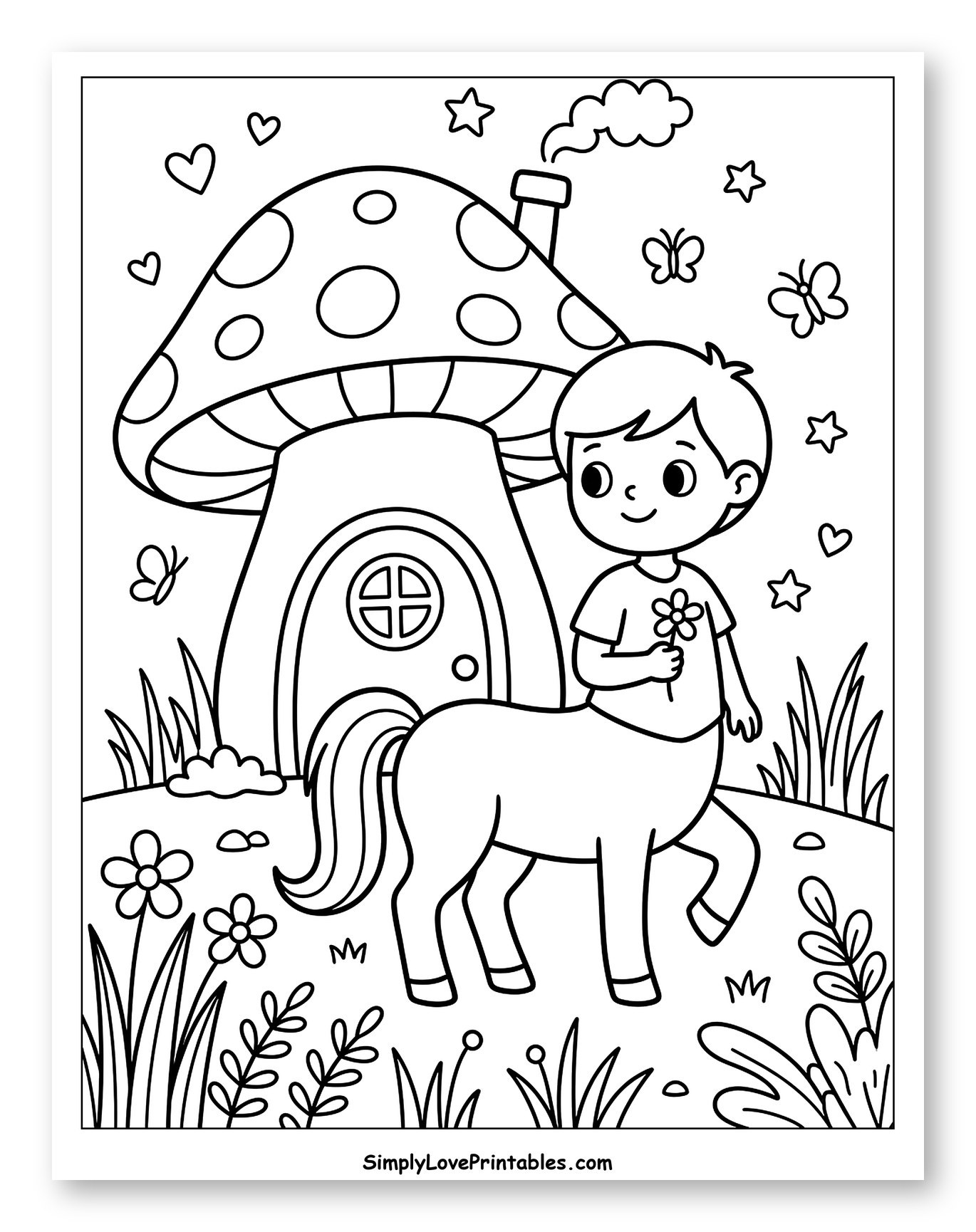 Adorable Centaur Holding a Daisy Flower