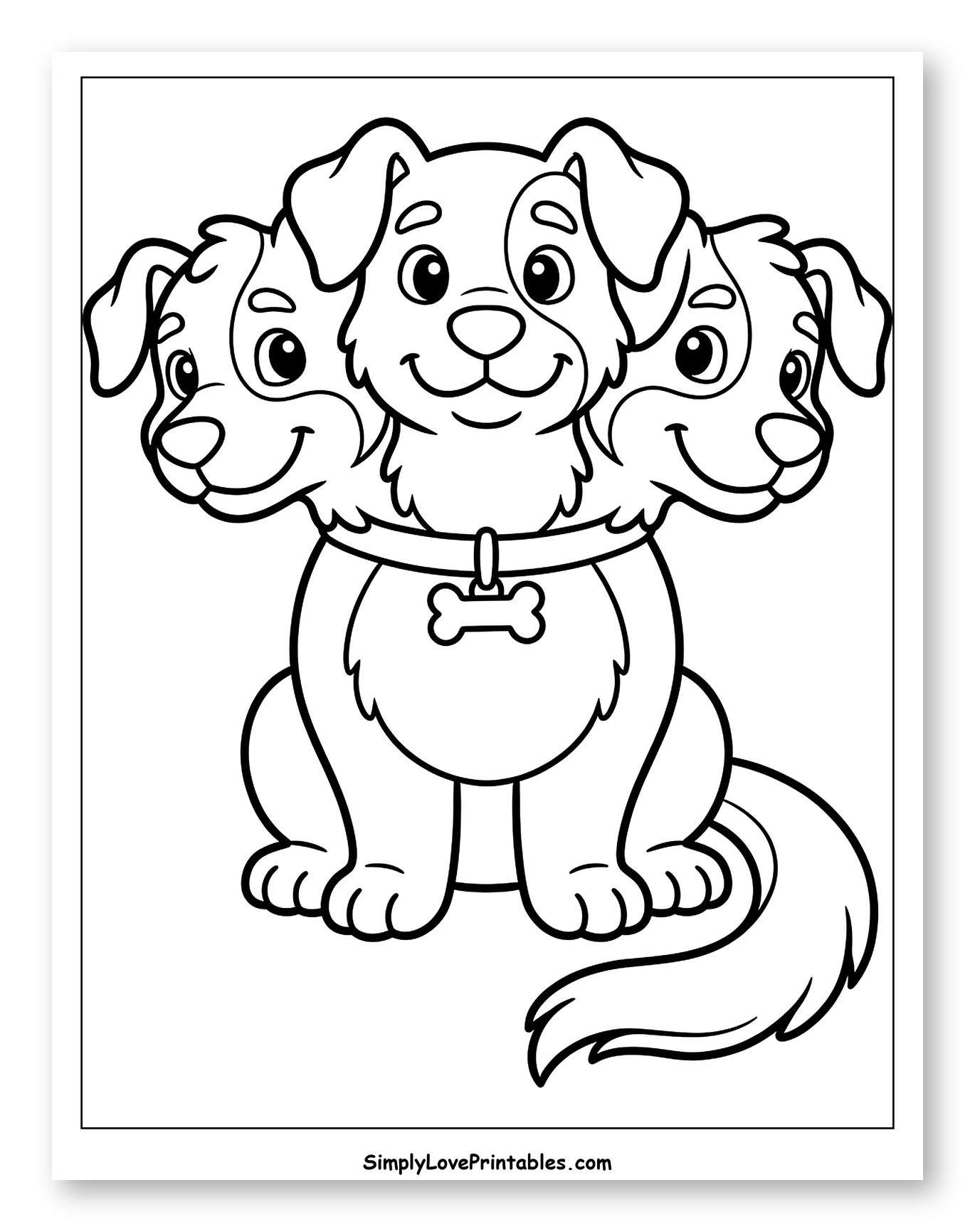 Adorable Cerberus Sitting and Smiling