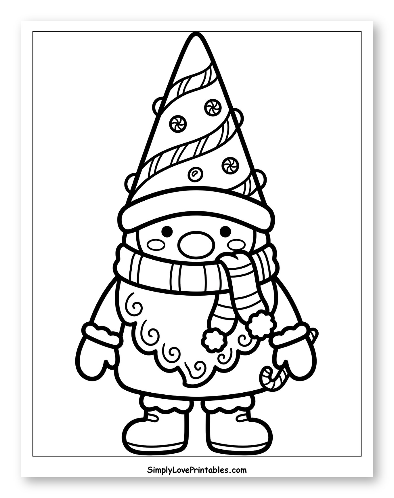 Adorable Christmas Gnome with a Candy Hat