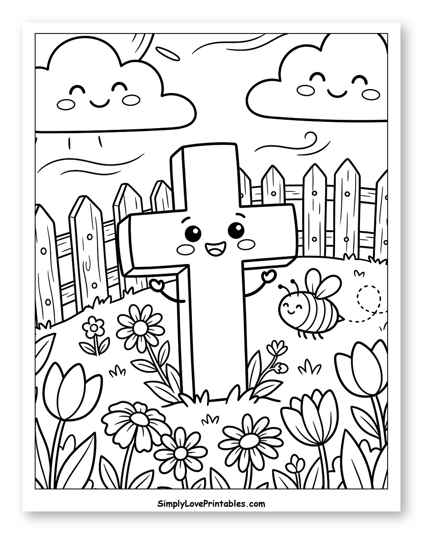 Adorable Cross in a Spring Garden