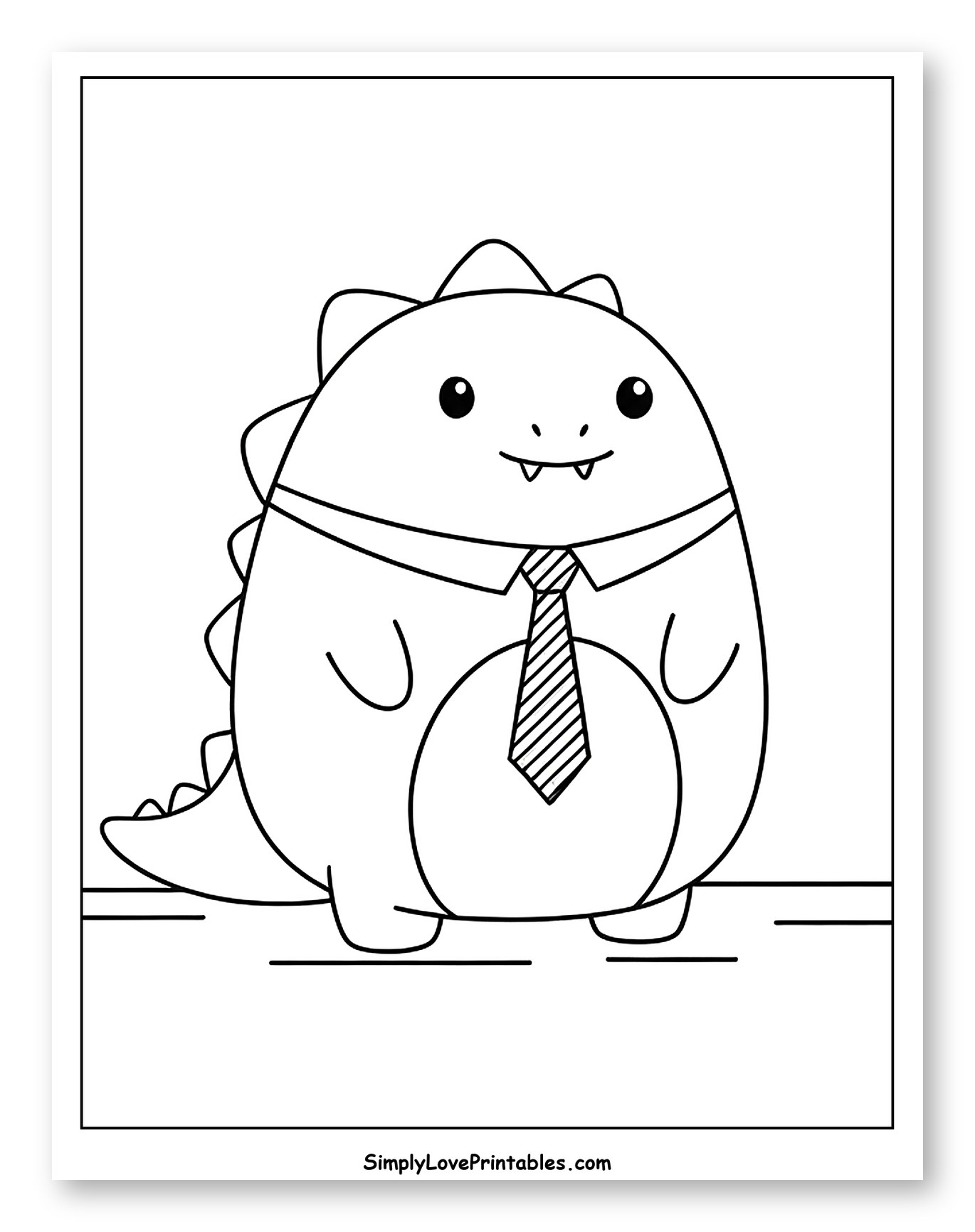 Adorable Dinosaur Wearing a Tie