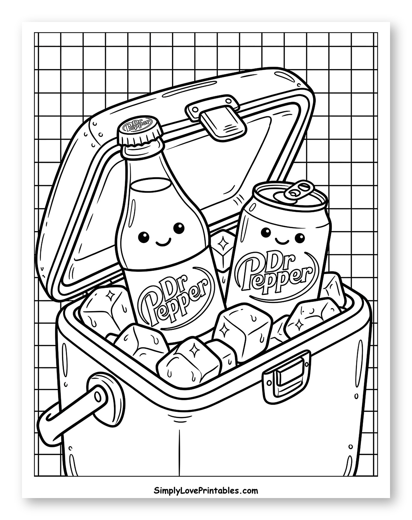 Adorable Dr. Pepper Bottle and Can on Ice