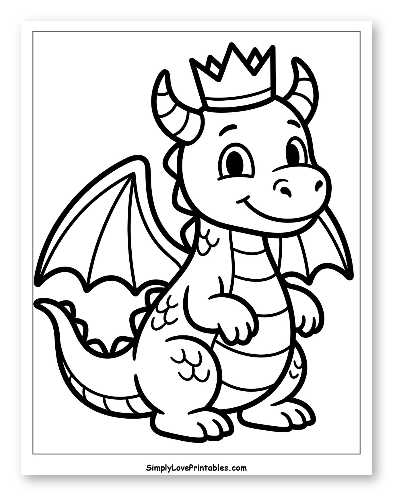 Adorable Dragon Wearing a Crown