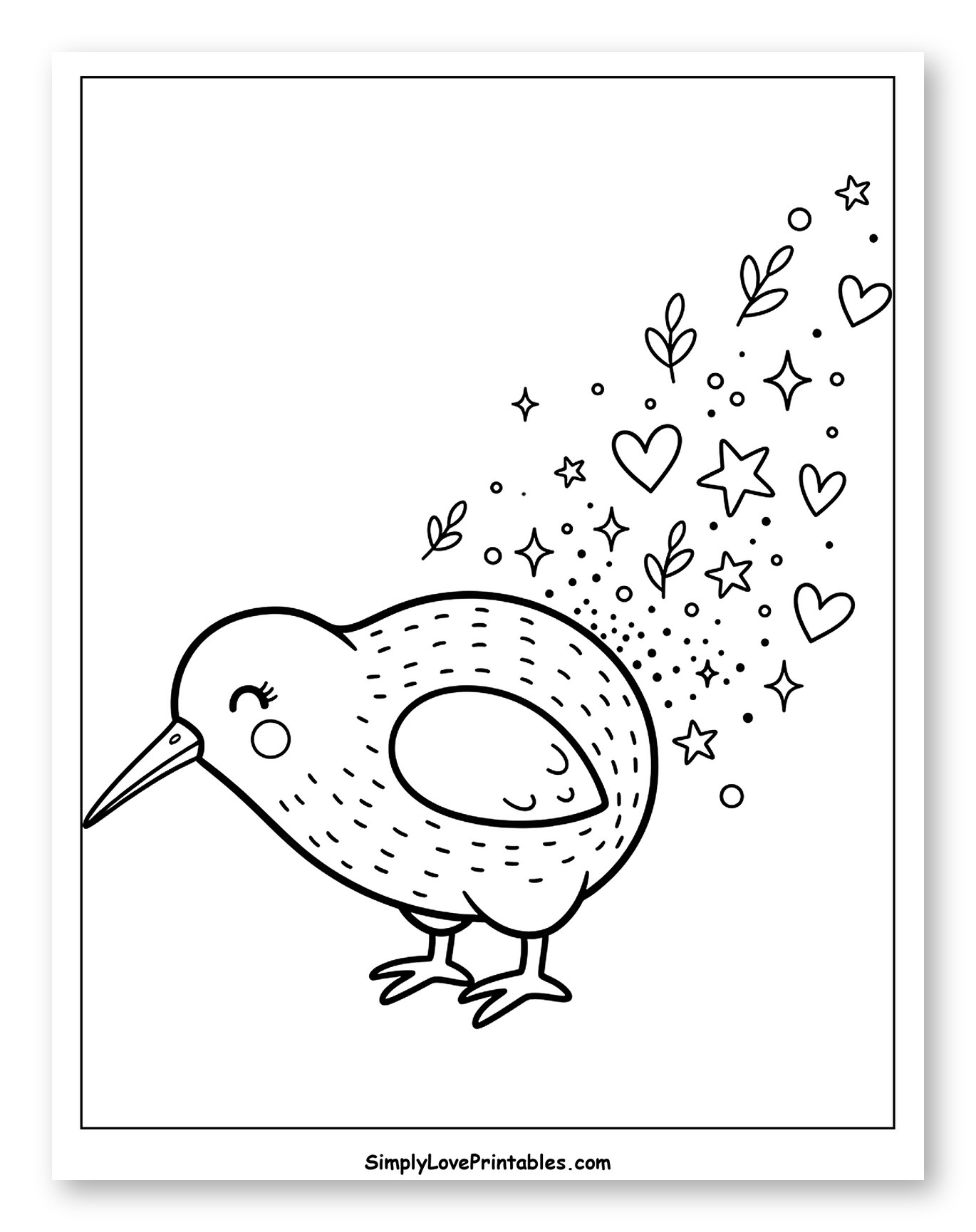 Adorable Kiwi Bird with Sparkling Trail