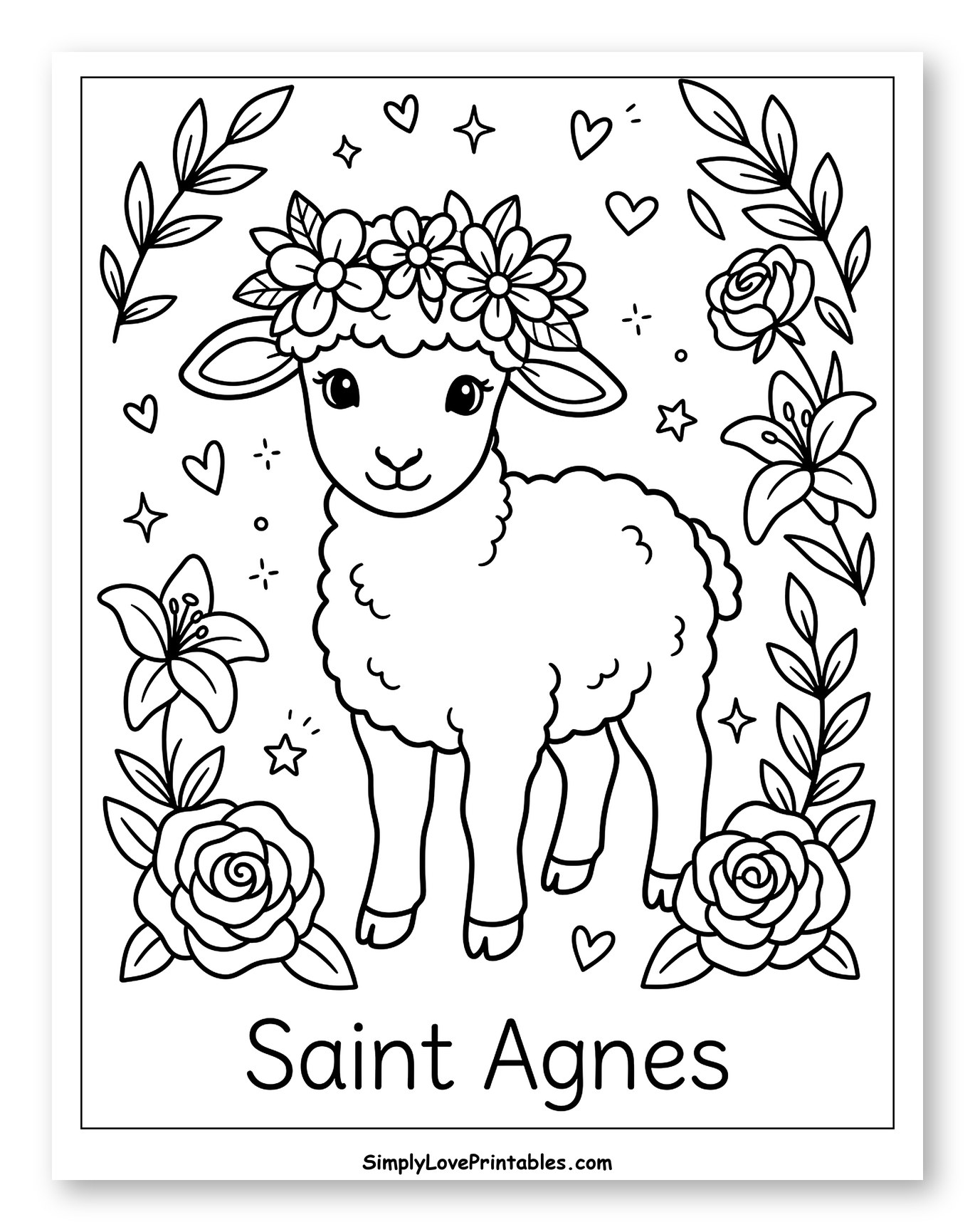 Adorable Lamb Wearing a Floral Crown