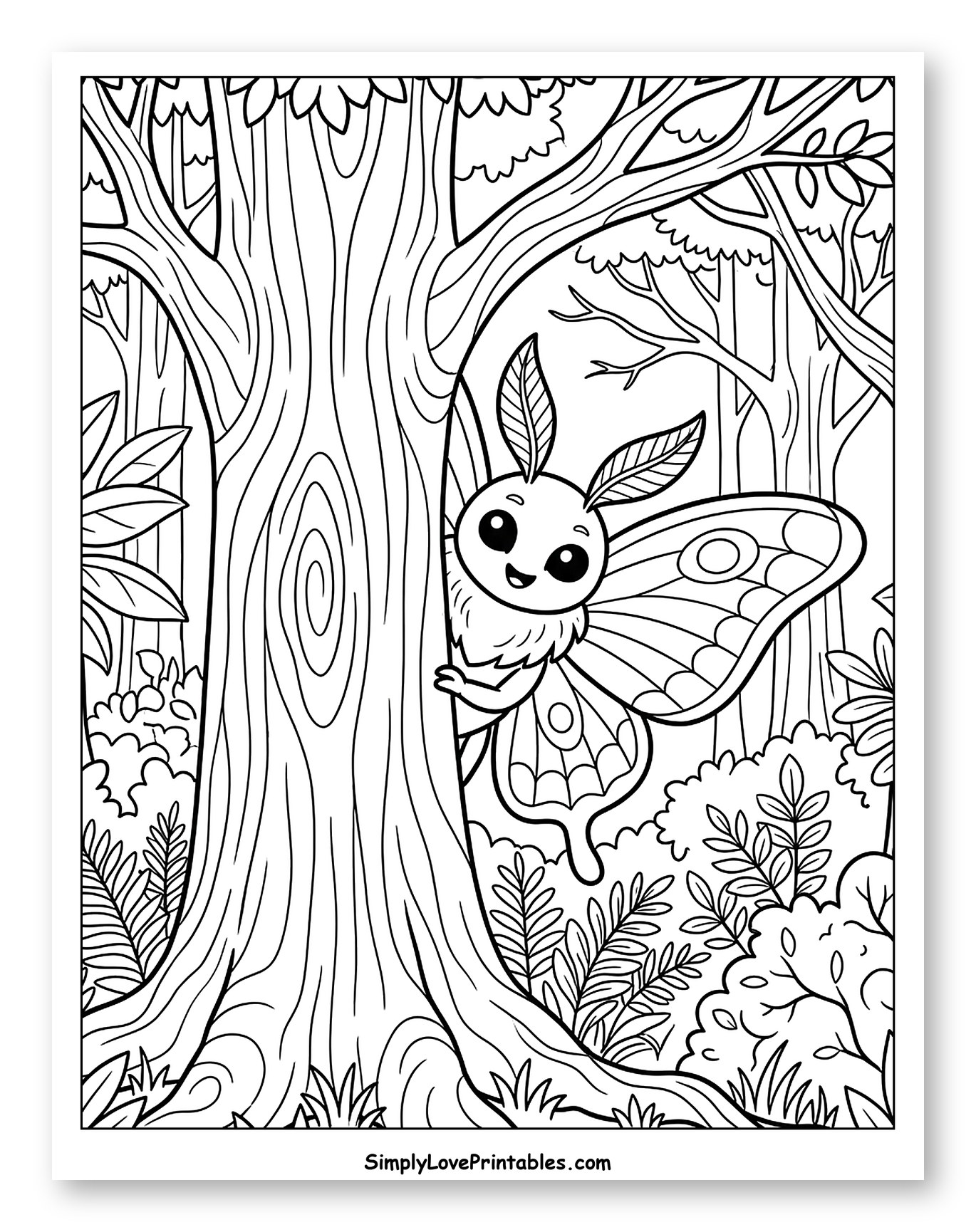 Adorable Moth Hiding in a Forest