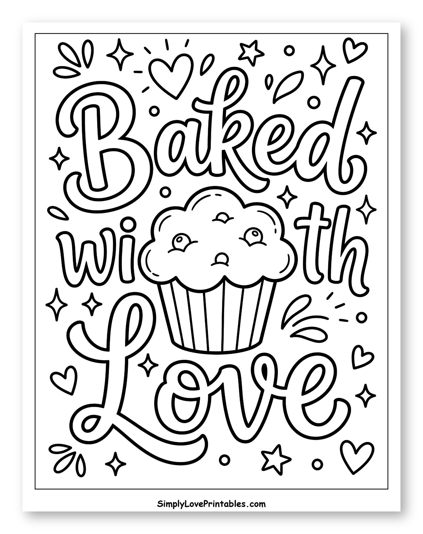Adorable Muffin with Baked with Love Message
