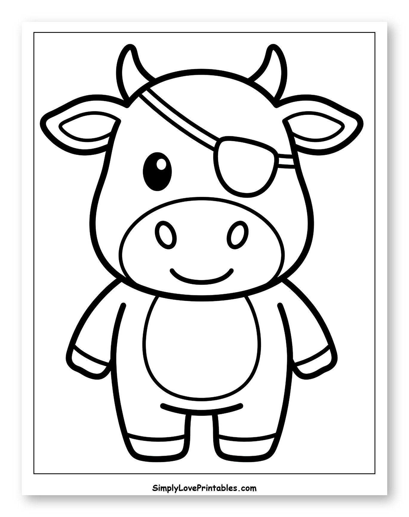 Adorable Pirate Cow Character