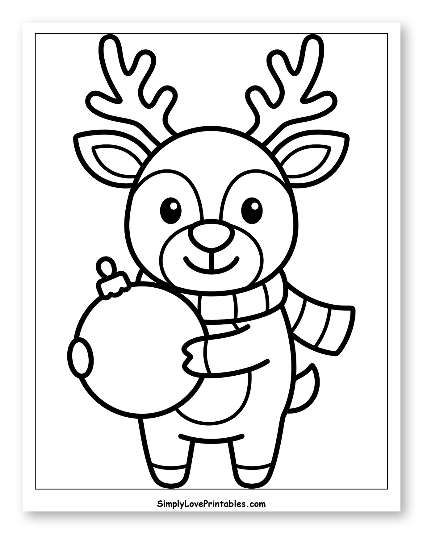 Adorable Reindeer with a Festive Christmas Bauble