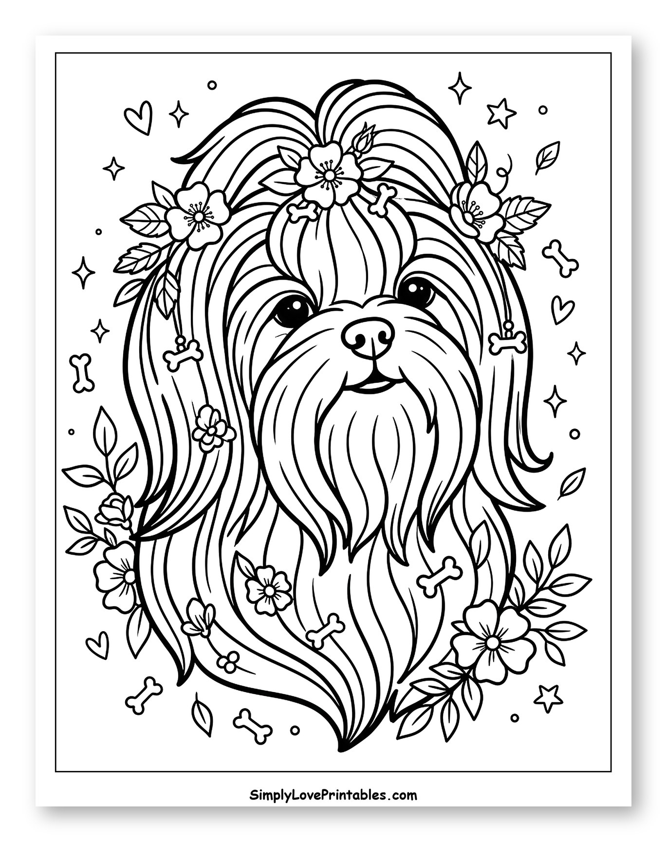 Adorable Shih Tzu Dog with Floral Accents