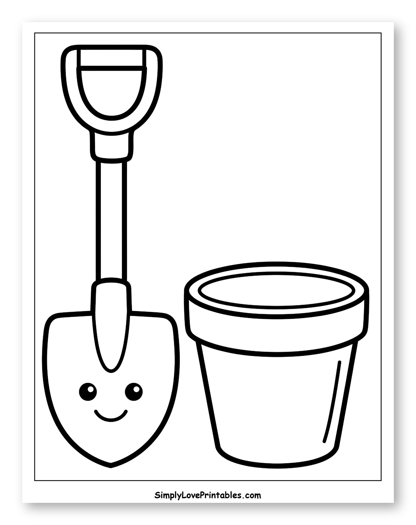 Adorable Shovel and Garden Pot