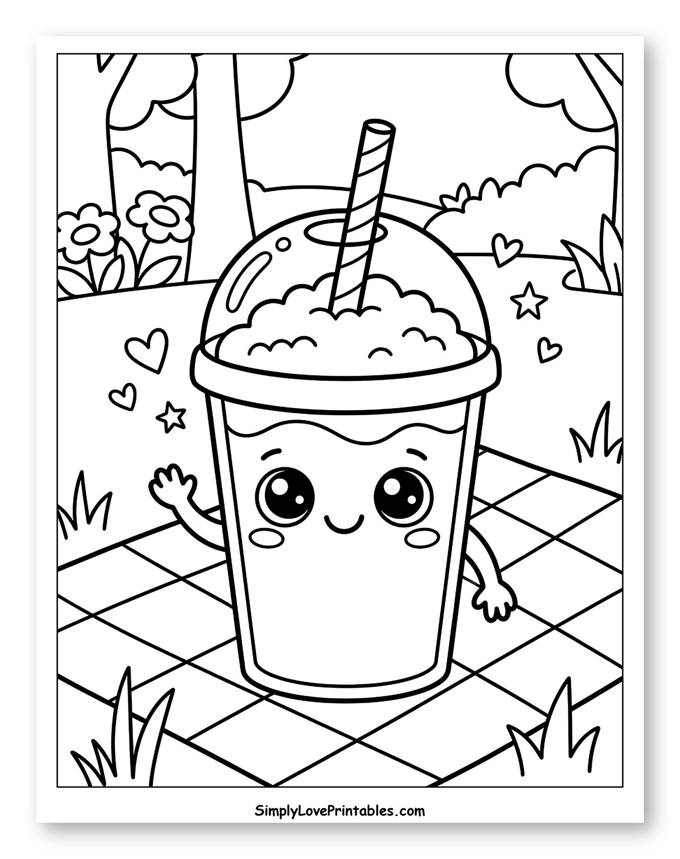 Adorable Slushie Character Enjoying Outdoor Picnic
