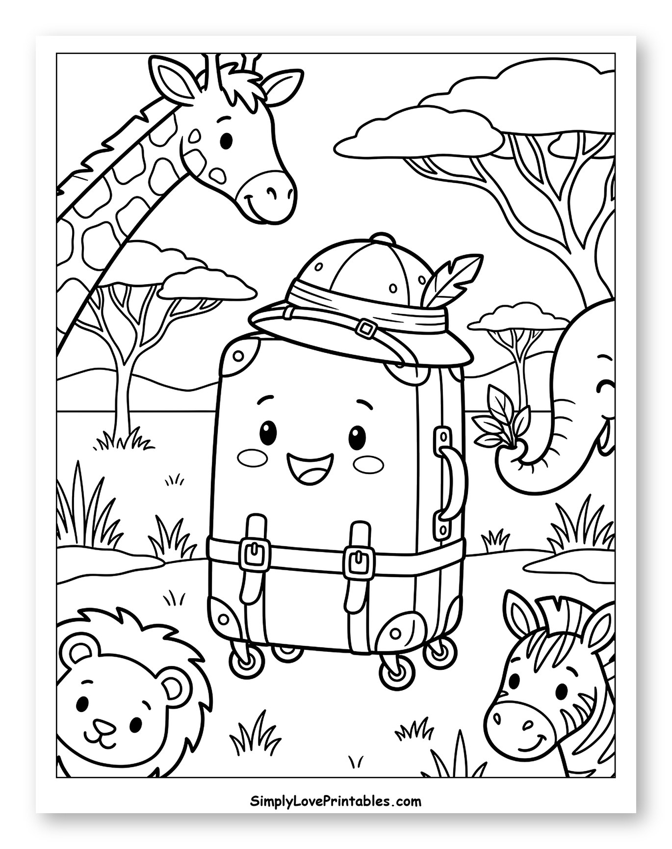 Adorable Suitcase on Safari Adventure