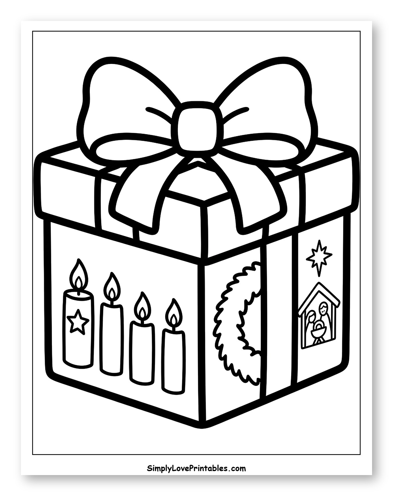 Advent Gift Box with Candles and Nativity