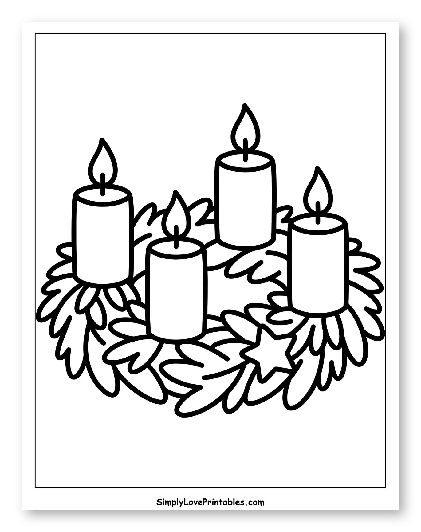 Advent Wreath with Four Lit Candles