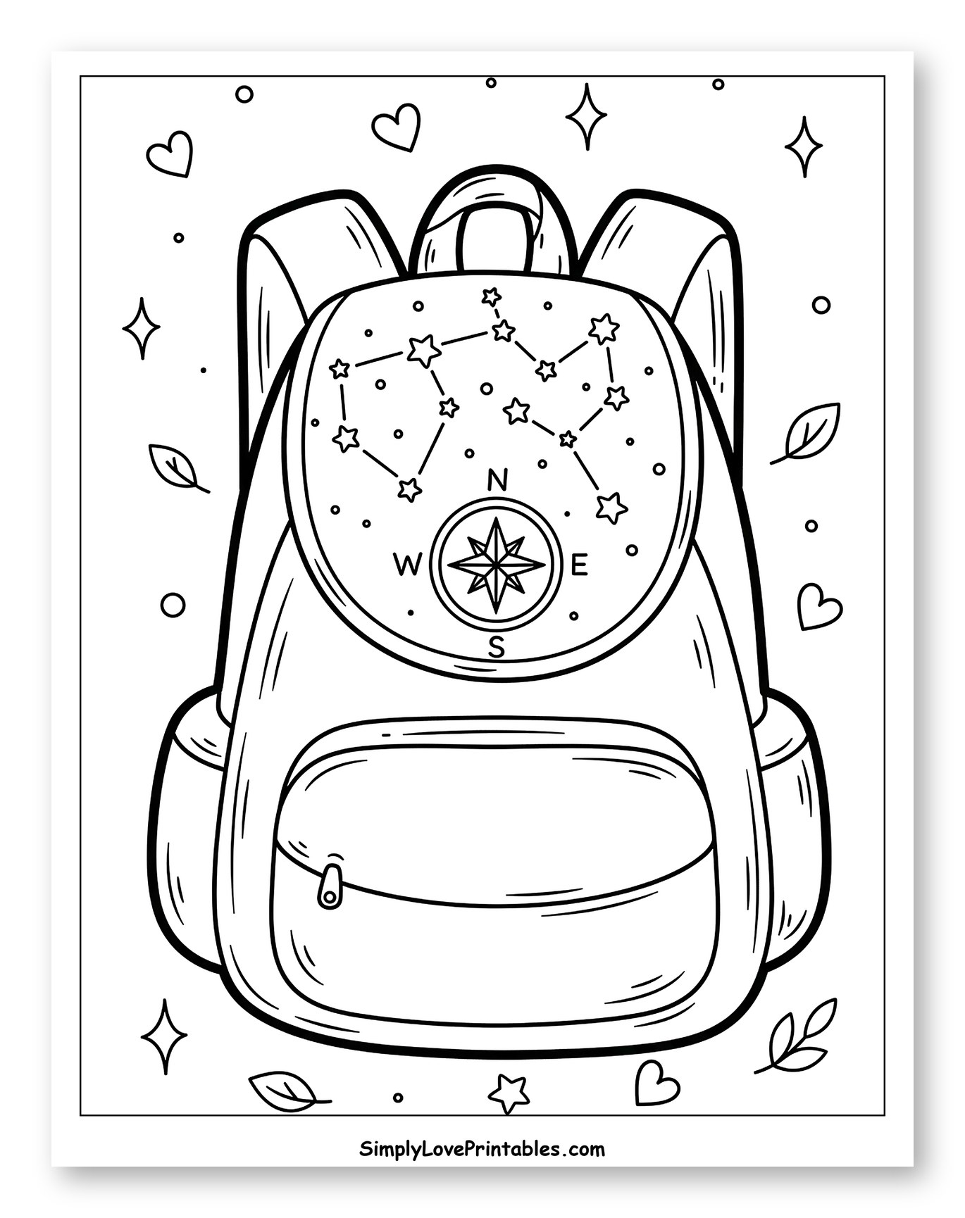 Adventure Backpack with Compass and Stars