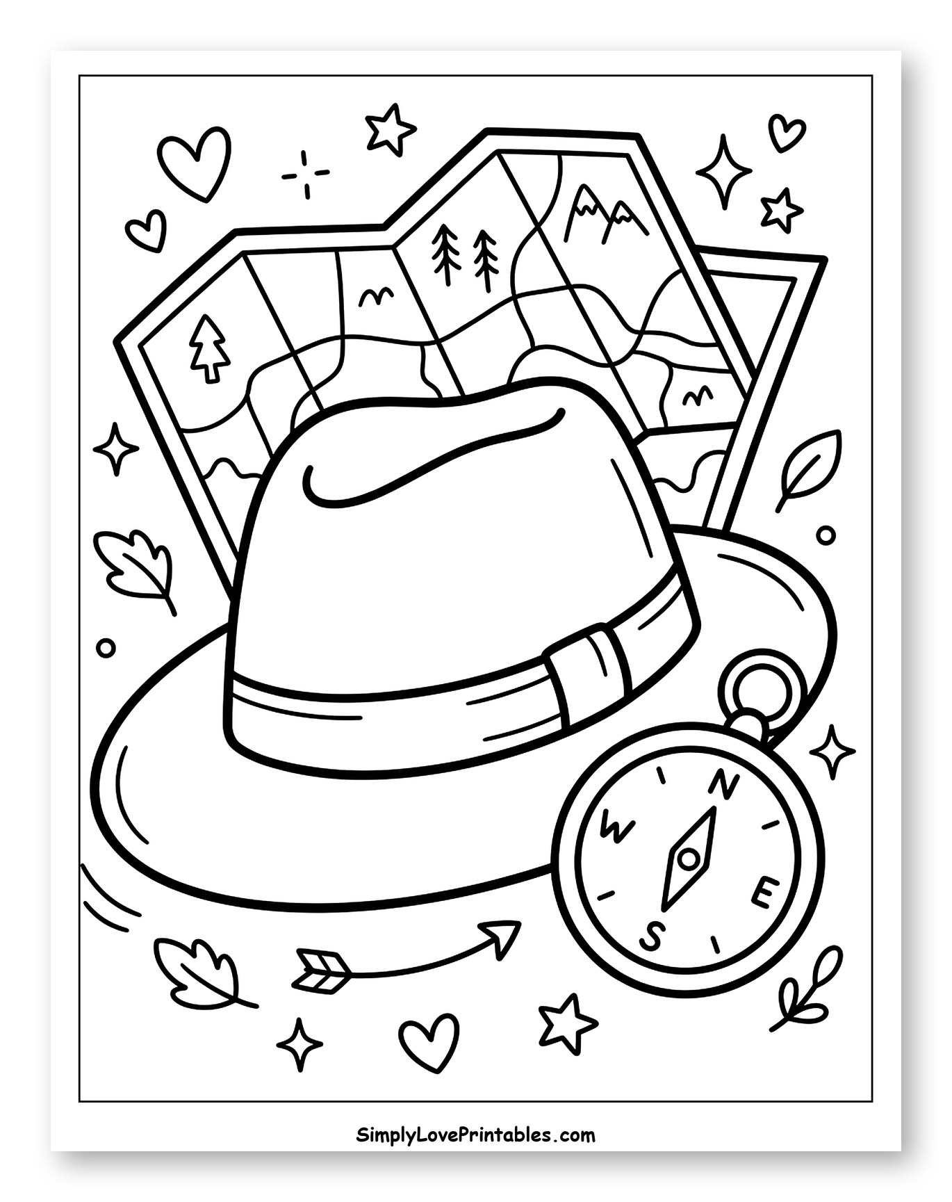 Adventure Hat with Map and Compass