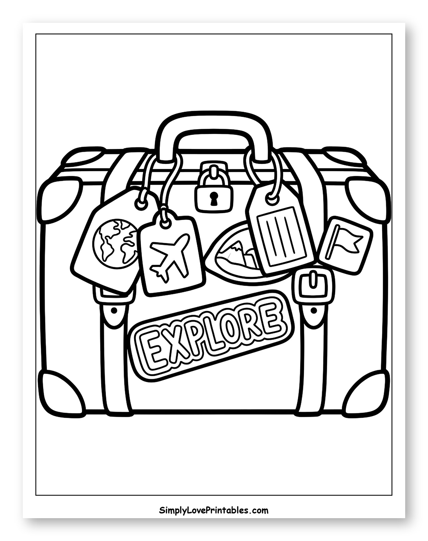 Adventure-Ready Suitcase with Travel Tags