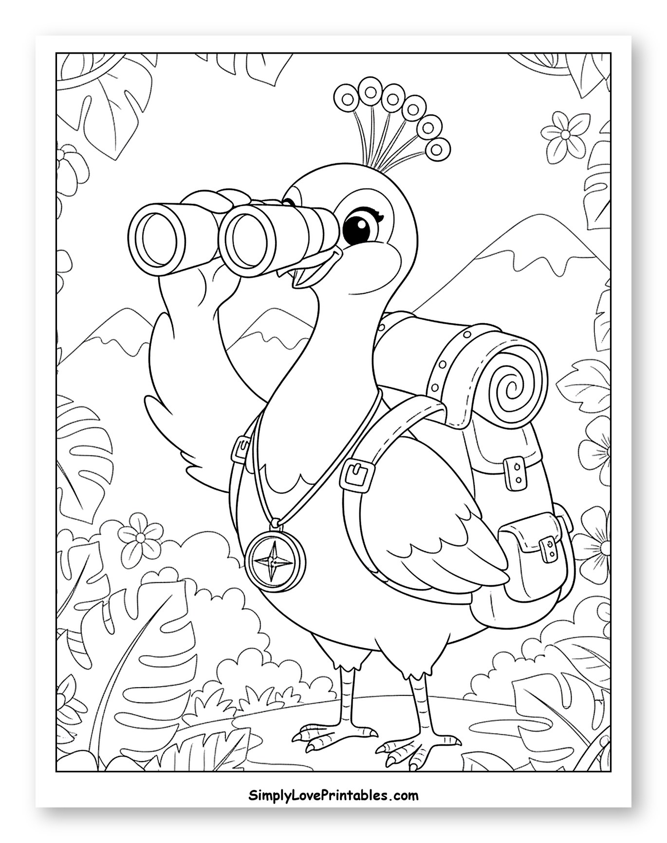 Adventurous Peacock Exploring with Binoculars