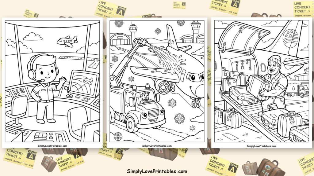 airport coloring pages featured image
