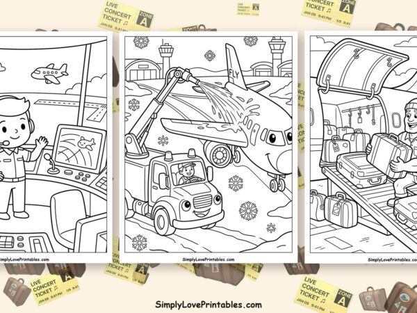 airport coloring pages featured image