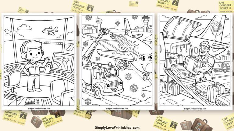 airport coloring pages featured image