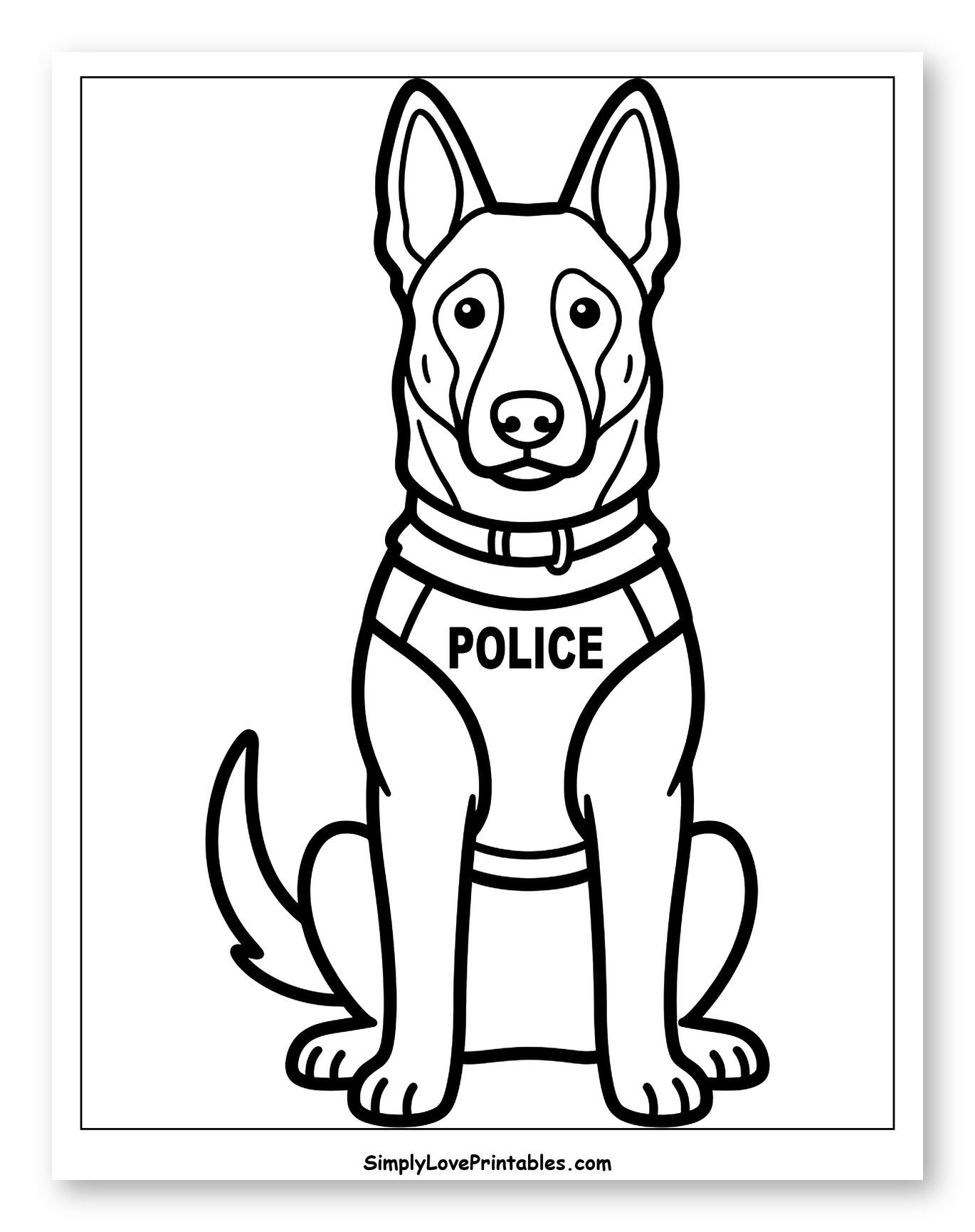 Alert Police Dog in Vest