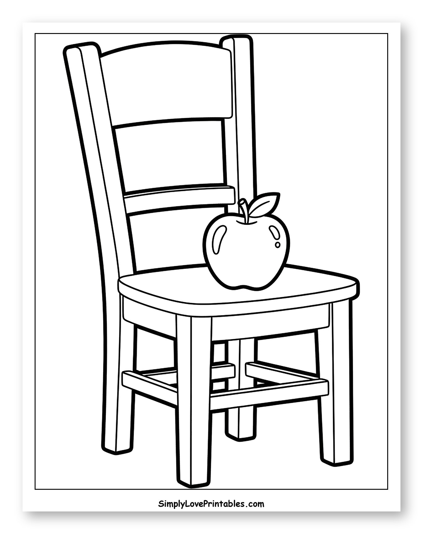 An Apple on a Wooden Chair