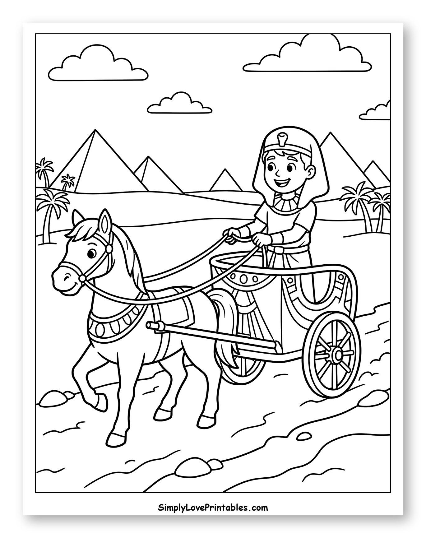 Ancient Egyptian Chariot Ride with Pyramids