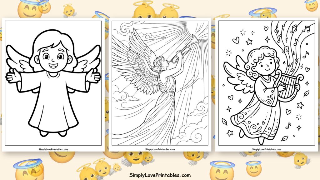 Angel coloring pages featured image