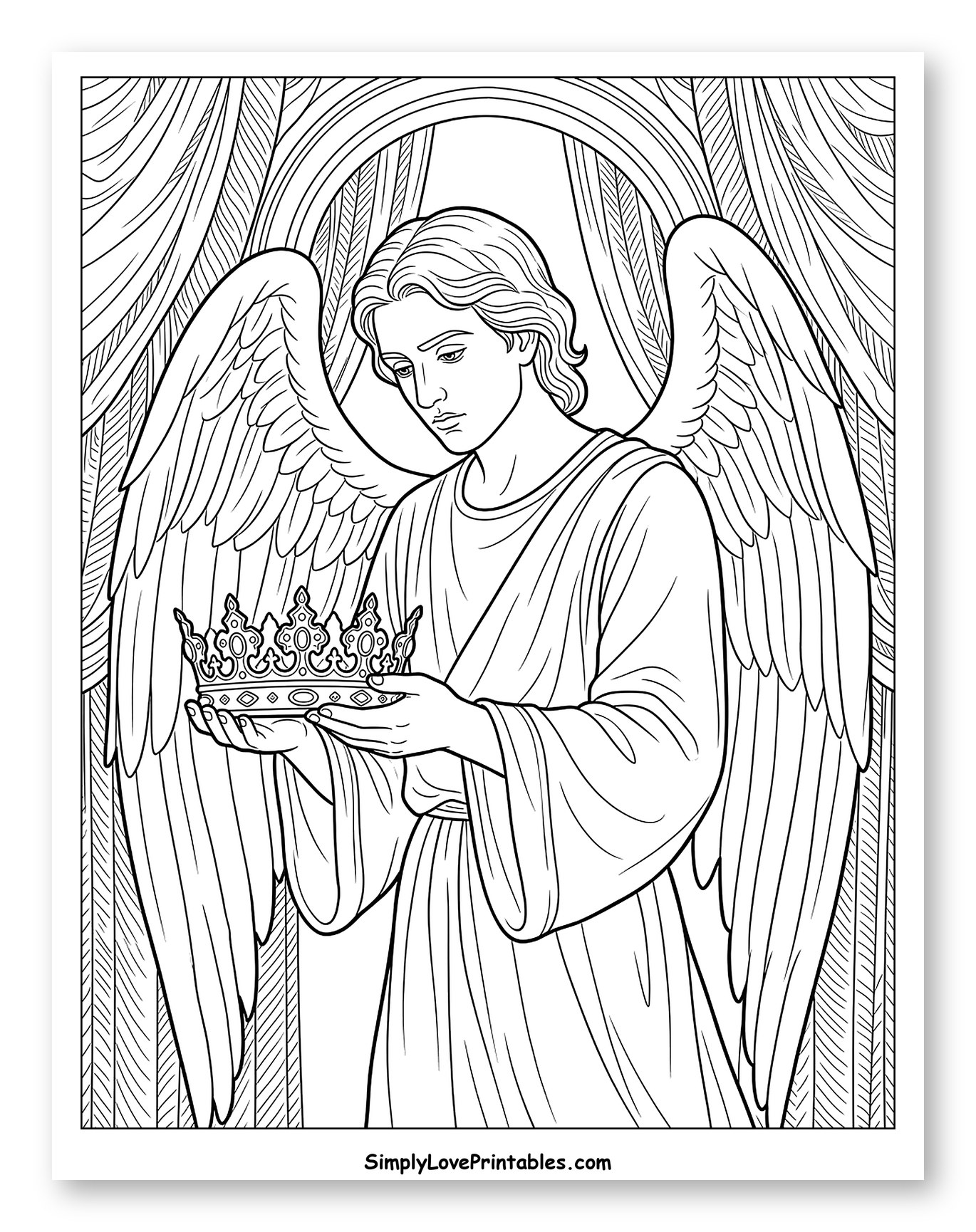 Angel Gabriel Holding a Crown