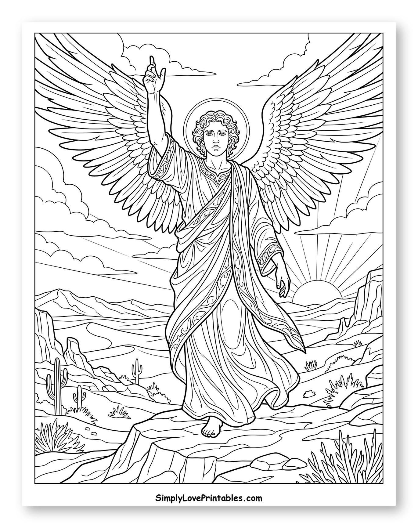 Angel Gabriel in a Desert Landscape