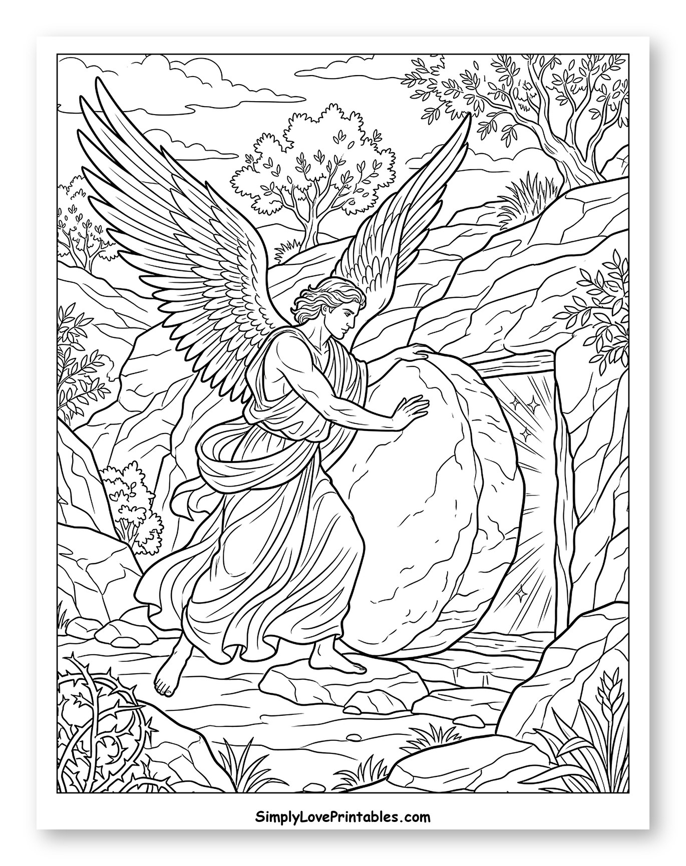 Angel Rolling Stone from Jesus's Tomb