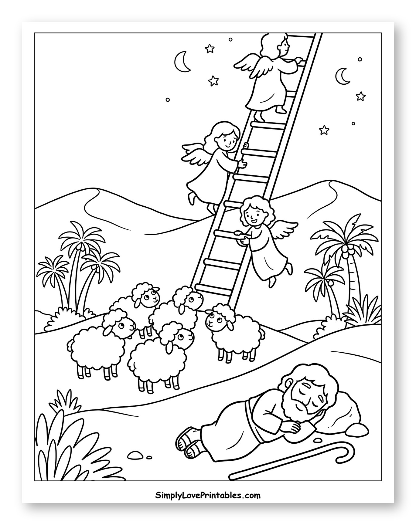 Angels on a Ladder Above Sleeping Jacob