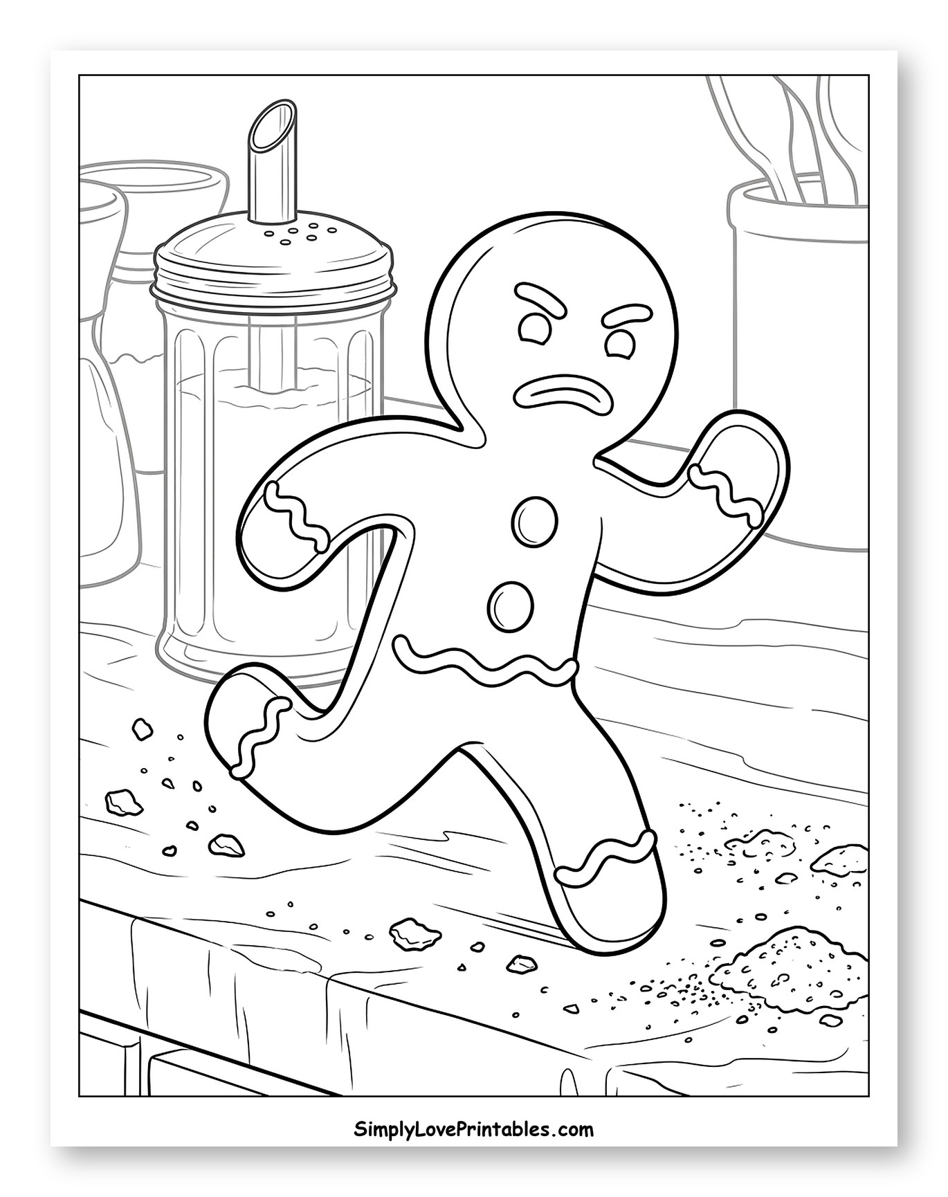 Angry Gingerbread Man Running Away