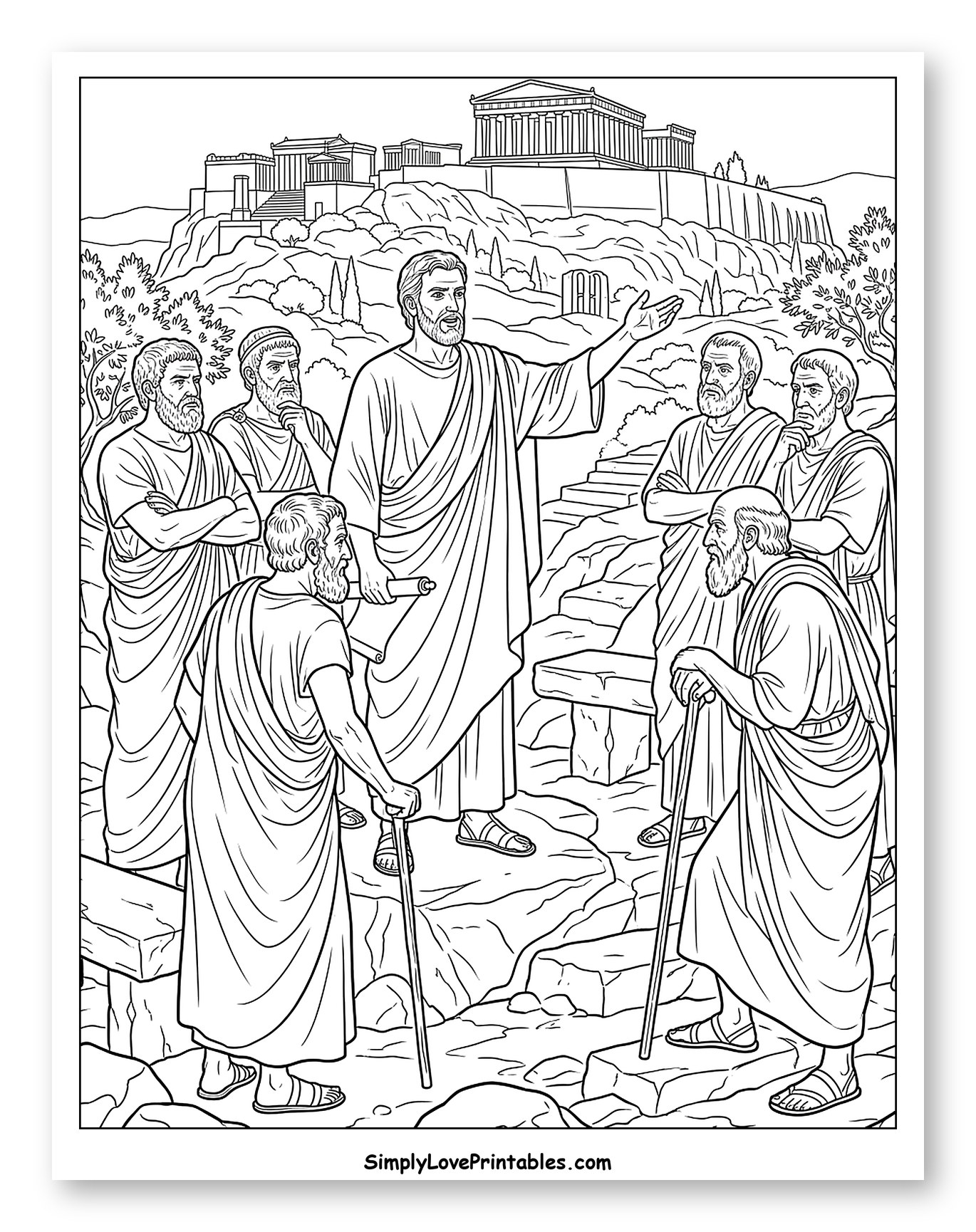 Apostle Paul Preaching in Ancient Greece
